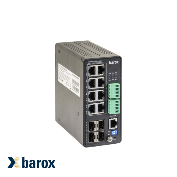 Barox Switch for DIN rail, 1GBit/s, with management, extended temp rang