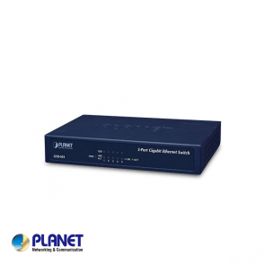 Planet 5-Port 10/100/1000 Gigabit Ethernet Switch, Metal